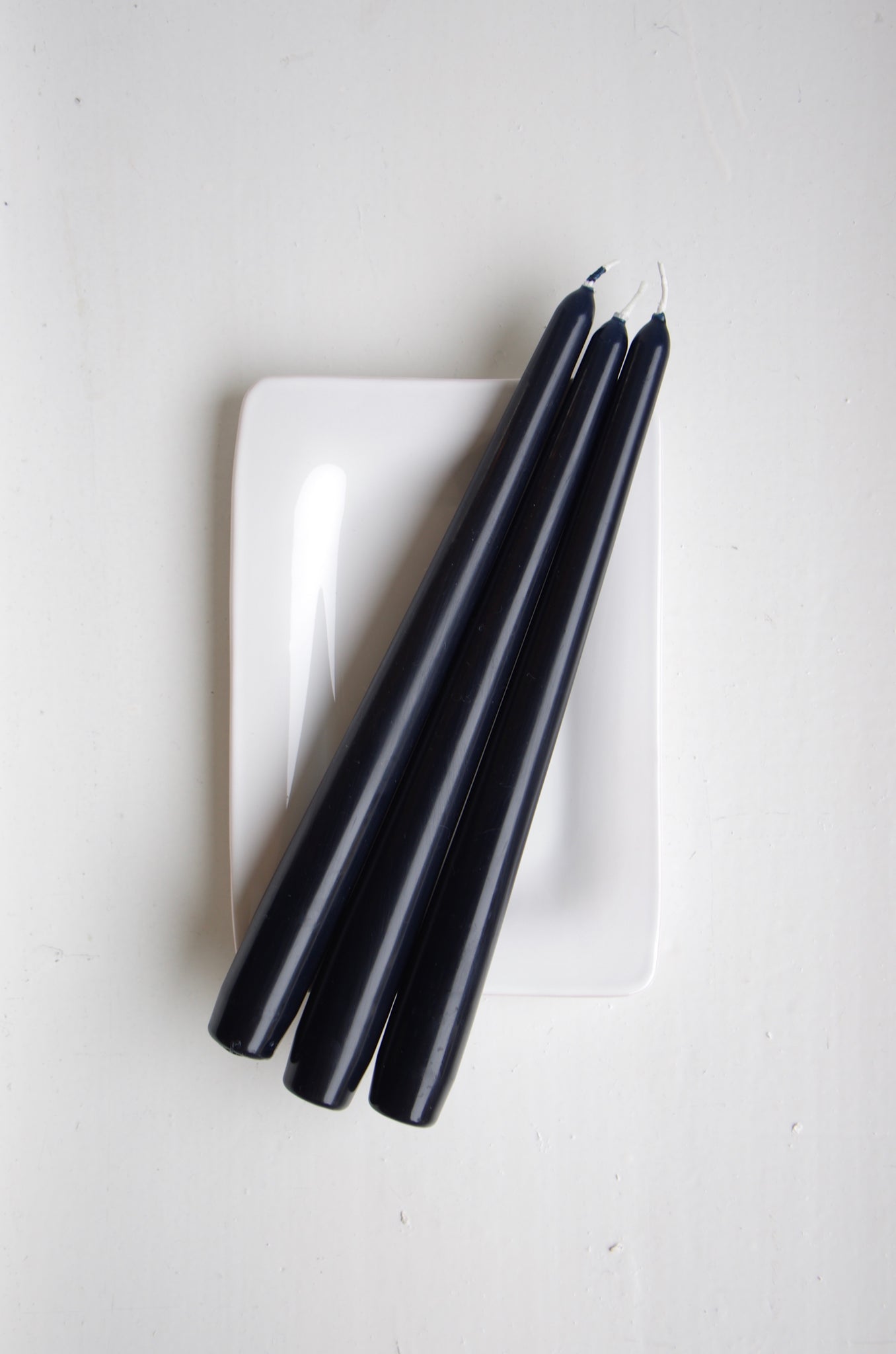 Tapered candles, cool black, set of 3